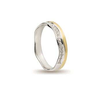 Βέρες Σετ Χρυσές Λευκόχρυσες Λουστράτες με Ζιργκόν MASCHIO FEMMINA F2527-CZ - themelidisjewels